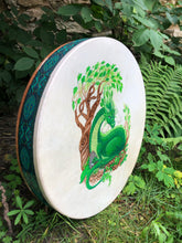 20’ Wood Dragon drum, Shaman drum, white deer skin drum, medium size drum, Medicine drum