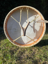 22” Wild Spirit Drum, spotted natural skin drum, Shamanic Drum, Medicine drum, Large size shaman-drum , Handmade drum