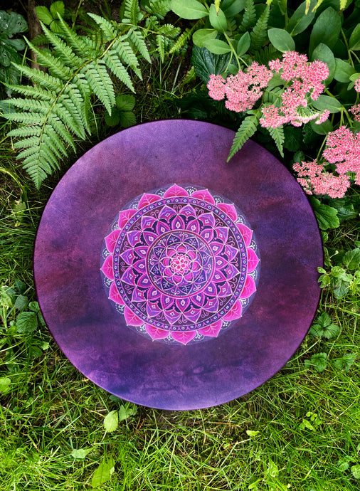 18” Rose Mandala drum, Shaman drum, deer skin drum, medium size drum, Medicine drum