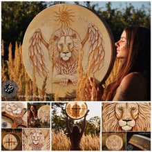 24” White Lion Drum,Leo spirit drum, Shamanic Drum, Medicine drum, Large size shaman-drum , Handmade drum