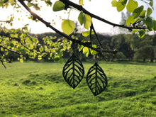 Green Leaf Earring, Handmade wooden earrings