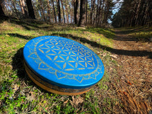 20’ Blue flower of Life drum, Shaman drum, deer skin drum, medium size drum, Medicine drum