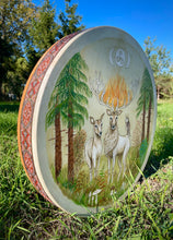 22”Magic Forest drum, Deer Spirit Drum, Shamandrum, Medicine drum, Shaman-drum , Handmade drum, Large size drum, Hand drum, Medicine drum