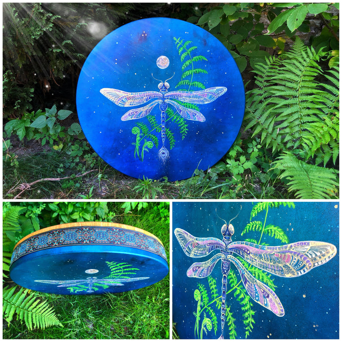 22” Dragonfly Drum, Shamanic Drum, Medicine drum, Large size shaman-drum , Handmade dru