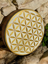 16’ Golden flower of Life drum, Shaman drum, deer skin drum, small size drum, Medicine drum