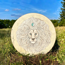 20” White Moon Lion Drum, Leo spirit drum, Shamanic Drum, Medicine drum, Large size shaman-drum , Handmade drum