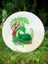 20’ Wood Dragon drum, Shaman drum, white deer skin drum, medium size drum, Medicine drum