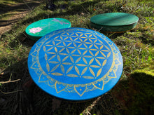 20’ Blue flower of Life drum, Shaman drum, deer skin drum, medium size drum, Medicine drum