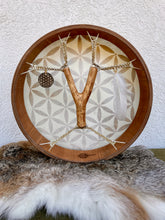 16’ Golden flower of Life drum, Shaman drum, deer skin drum, small size drum, Medicine drum