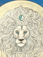 20” White Moon Lion Drum, Leo spirit drum, Shamanic Drum, Medicine drum, Large size shaman-drum , Handmade drum