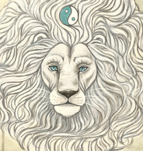 20” White Moon Lion Drum, Leo spirit drum, Shamanic Drum, Medicine drum, Large size shaman-drum , Handmade drum