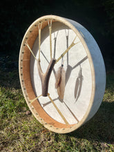 22” Wild Spirit Drum, spotted natural skin drum, Shamanic Drum, Medicine drum, Large size shaman-drum , Handmade drum