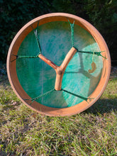 18” Green Spirit drum, Flower of Life Shaman drum, deer skin drum, medium size drum, Medicine drum