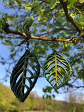 Green Leaf Earring, Handmade wooden earrings