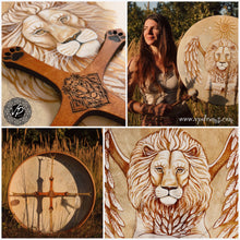 24” White Lion Drum,Leo spirit drum, Shamanic Drum, Medicine drum, Large size shaman-drum , Handmade drum