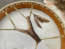 22” Wild Spirit Drum, spotted natural skin drum, Shamanic Drum, Medicine drum, Large size shaman-drum , Handmade drum