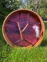 18” Rose Mandala drum, Shaman drum, deer skin drum, medium size drum, Medicine drum
