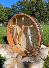 16’ Golden flower of Life drum, Shaman drum, deer skin drum, small size drum, Medicine drum