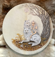 18” Wolf Spirit drum, Shaman drum, deer skin drum, medium size drum, Medicine drum