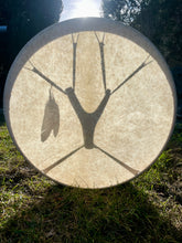 22” Wild Spirit Drum, spotted natural skin drum, Shamanic Drum, Medicine drum, Large size shaman-drum , Handmade drum