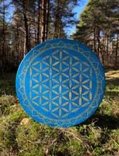 20’ Blue flower of Life drum, Shaman drum, deer skin drum, medium size drum, Medicine drum