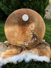 16’ Jackalope drum, Shaman drum, Small Size Drum, deer skin drum, Medicine drum