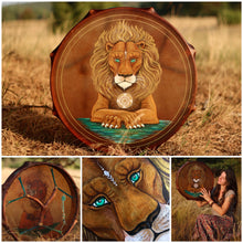 20” Bronze Lion Drum,Leo spirit drum, Shamanic Drum, Medicine drum, Large size shaman-drum , Handmade drum