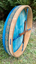 20’ Blue flower of Life drum, Shaman drum, deer skin drum, medium size drum, Medicine drum