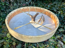 22” Wild Spirit Drum, spotted natural skin drum, Shamanic Drum, Medicine drum, Large size shaman-drum , Handmade drum