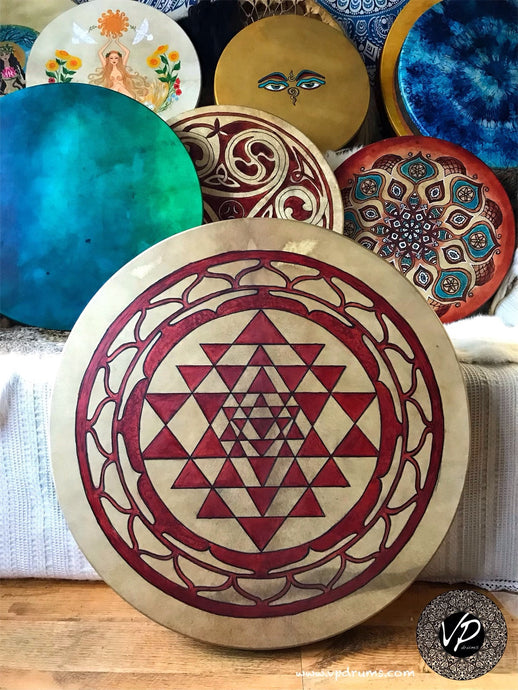 24”Sry Yantra Drum, Shamanic Drum, Medicine drum, Shaman-drum , Handmade drum, Large size drum