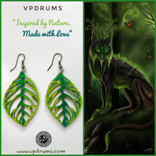 Green Leaf Earring, Handmade wooden earrings